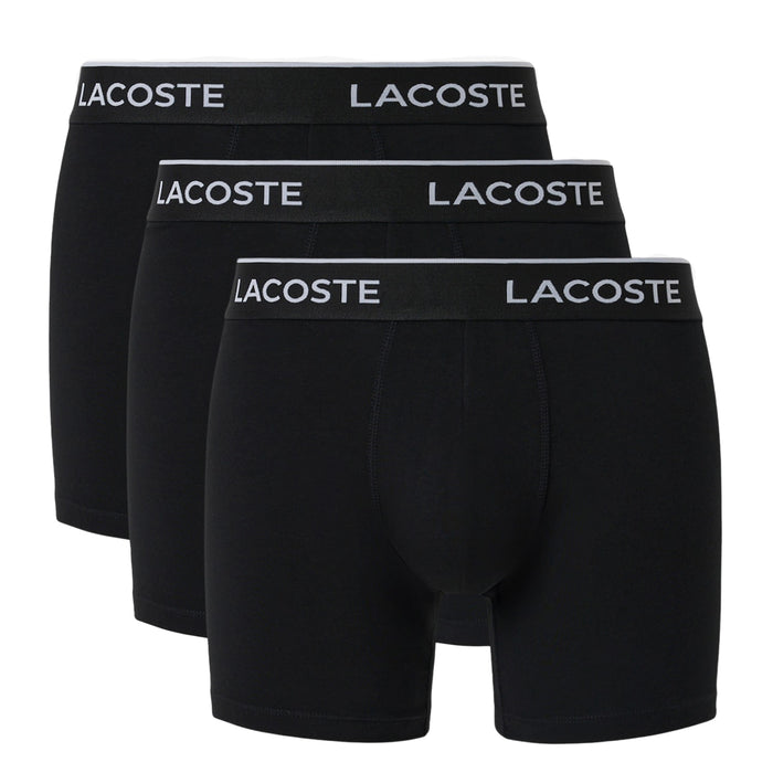Lacoste 3 Pack Cotton Stretch Boxer Briefs Black