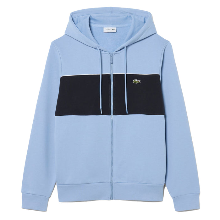 Lacoste Colour Block Zipped Hoodie Light Blue/Navy