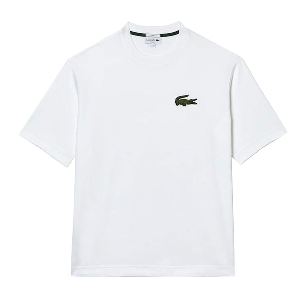 Lacoste Loose Fit Large Logo Heavy Cotton T-Shirt White-SPIRALSEVEN DESIGNER MENSWEAR UK