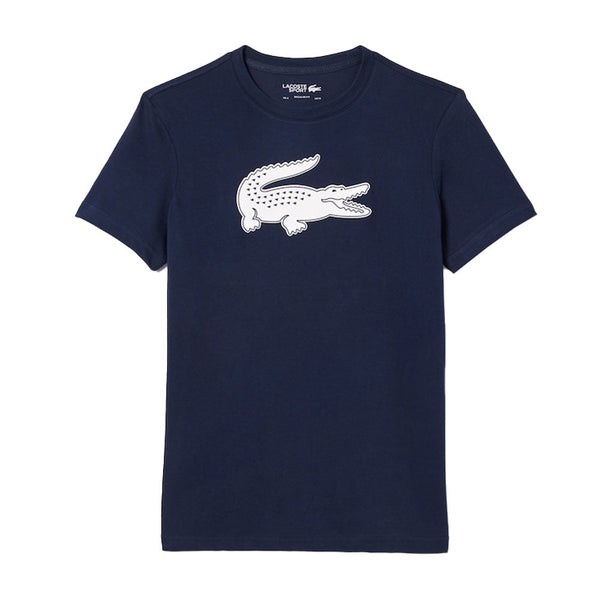Lacoste Ultra Dry Oversized Logo Sport T-Shirt Navy Blue-SPIRALSEVEN DESIGNER MENSWEAR UK