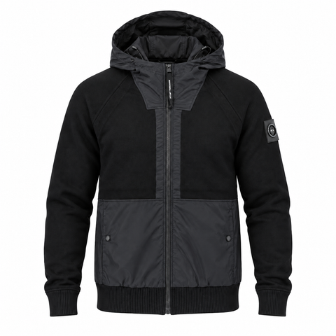 Marshall Artist Newbury Hybrid Knitted Hoodie Black
