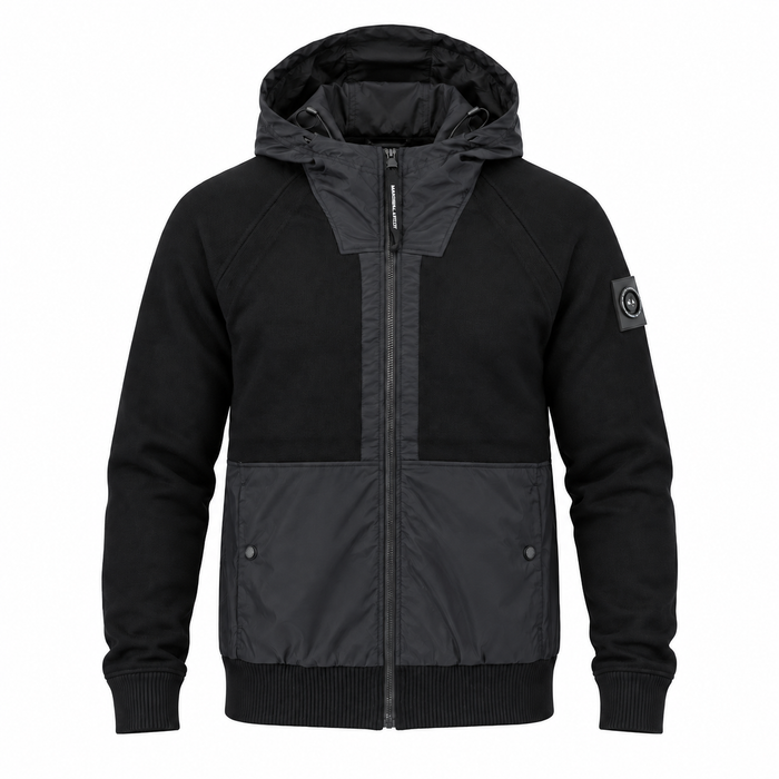 Marshall Artist Newbury Hybrid Knitted Hoodie Black