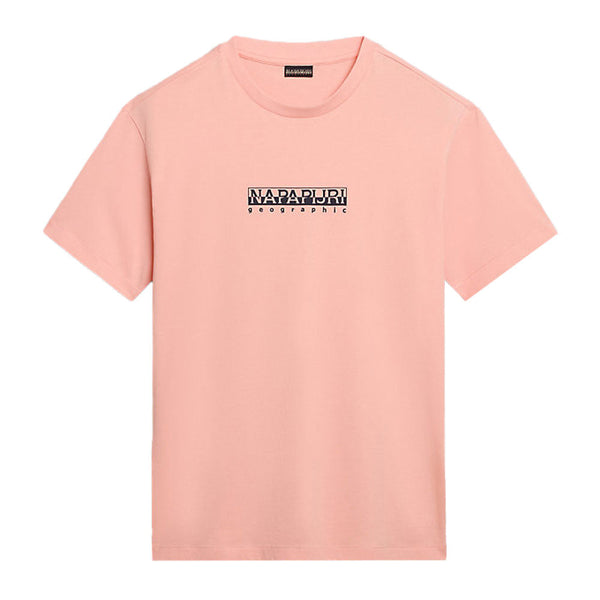 Napapijri Box T-Shirt Pink Salmon-SPIRALSEVEN DESIGNER MENSWEAR UK