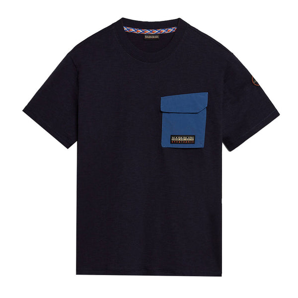 Napapijri S Tepees T-Shirt Navy Blue-SPIRALSEVEN DESIGNER MENSWEAR UK