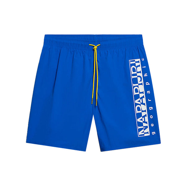 Napapijri V Box Swim Shorts - Blue Lapis-SPIRALSEVEN DESIGNER MENSWEAR UK