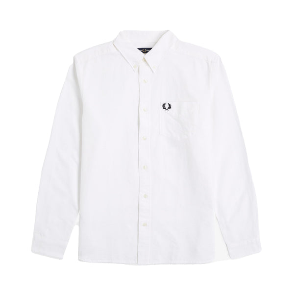 Fred Perry Long Sleeve Oxford Shirt White