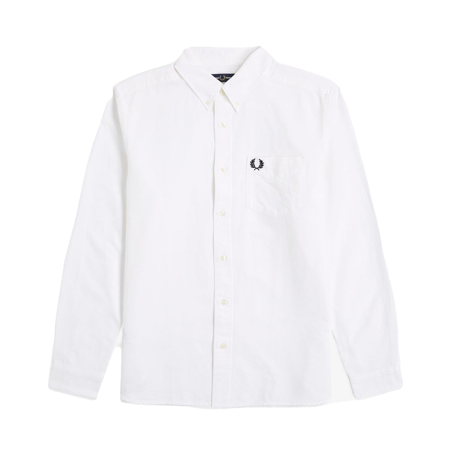 Fred Perry Long Sleeve Oxford Shirt White
