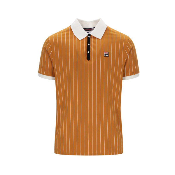 Fila BB1 Classic Striped Polo Shirt Pumpkin Spice/Gardenia/Black