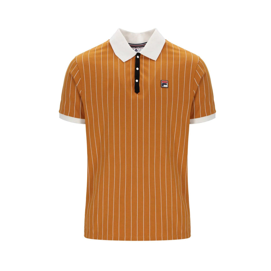 Fila BB1 Classic Striped Polo Shirt Pumpkin Spice/Gardenia/Black