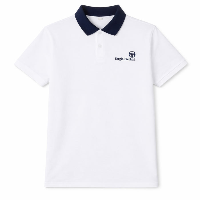 Sergio Tacchini Bondi Polo Shirt White/Maritime Blue/Mango Mint