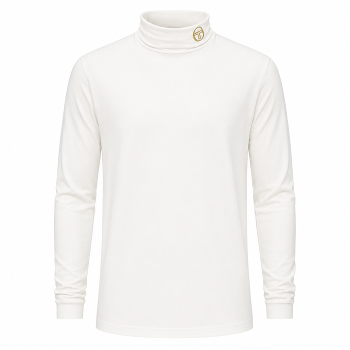 Sergio Tacchini Edward Roll Neck T-Shirt Gardenia/Gold Lurex