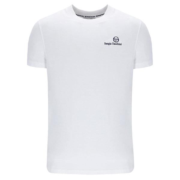 Sergio Tacchini Felton T-Shirt - White/Navy-SPIRALSEVEN DESIGNER MENSWEAR UK