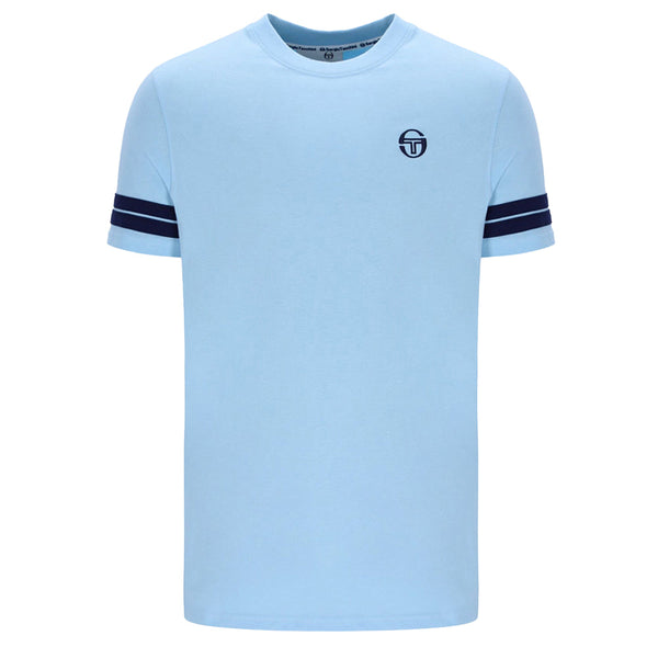 Sergio Tacchini Grello Crew T-Shirt - Clear Sky/Maritime Blue-SPIRALSEVEN DESIGNER MENSWEAR UK