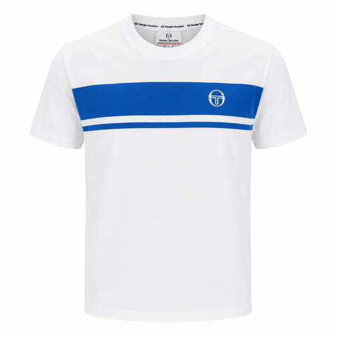Sergio Tacchini Master Crew Neck T-Shirt White/Princess Blue