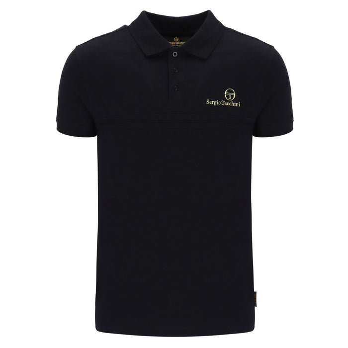 Sergio Tacchini Supermac Primo Polo Shirt Black/Gold