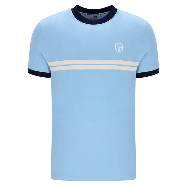 Sergio Tacchini Supermac T-Shirt - Clear Sky/Maritime Blue-SPIRALSEVEN DESIGNER MENSWEAR UK