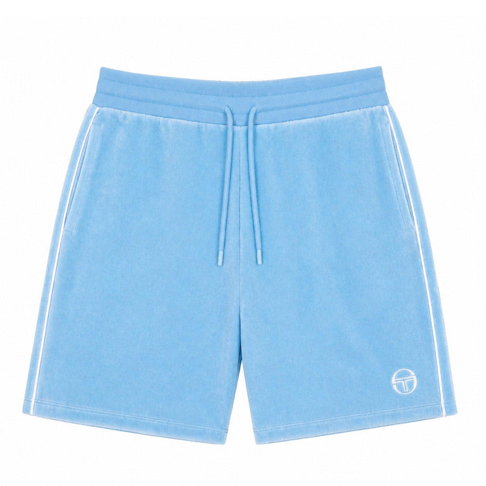 Sergio Tacchini Tasso Velour Shorts Baltic Sea/White
