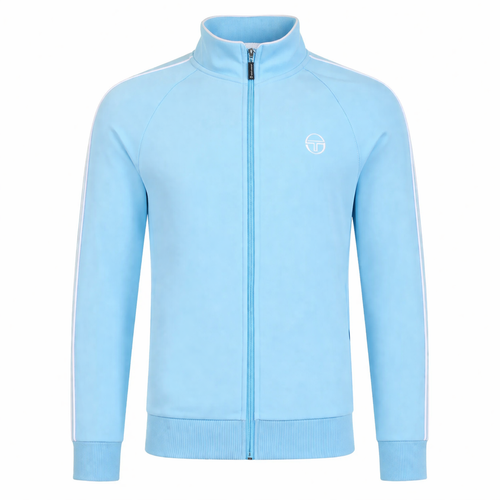 Sergio Tacchini Tasso Velour Track Top Jacket Baltic Sea/White