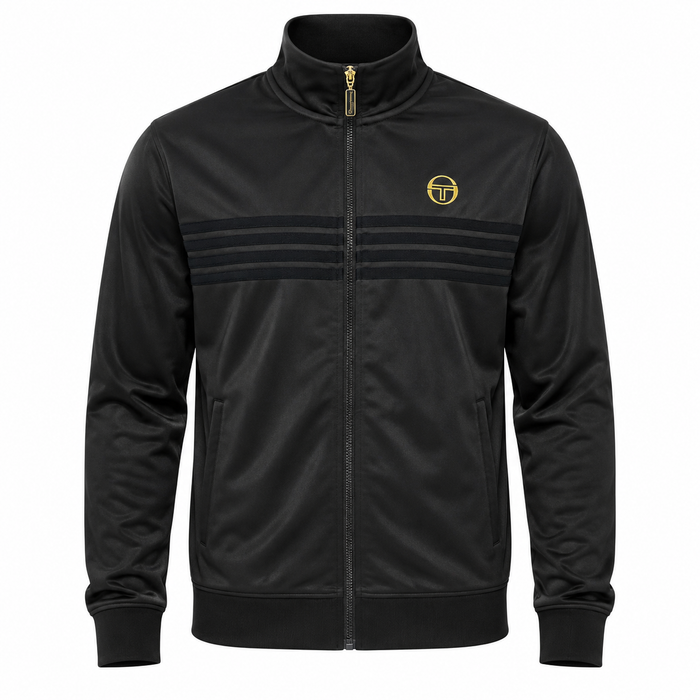 Sergio Tacchini Varena Track Top Jacket Black/Gold Lurex