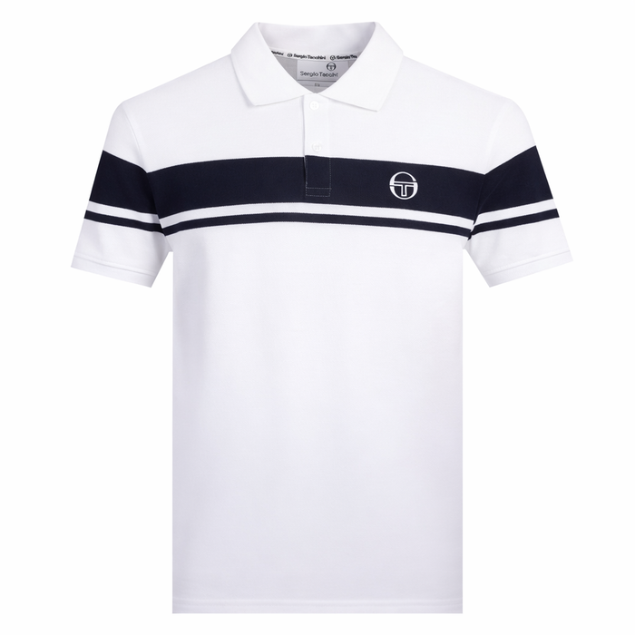 Sergio Tacchini Young Line Polo Shirt White/Maritime Blue