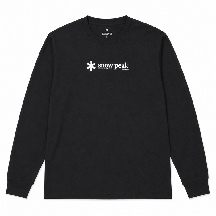 Snow Peak Soft Cotton Logo Long Sleeve T-Shirt Black