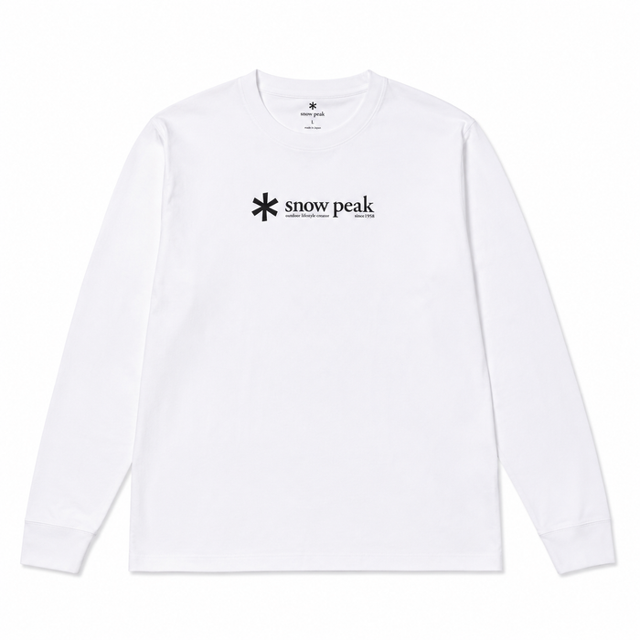 Snow Peak Soft Cotton Logo Long Sleeve T-Shirt White