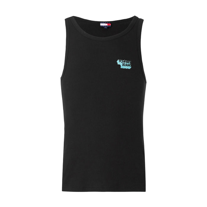 Tommy Jeans Stack Logo Tank Top Vest Black