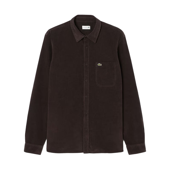 Lacoste Lightweight Corduroy Shirt Brown
