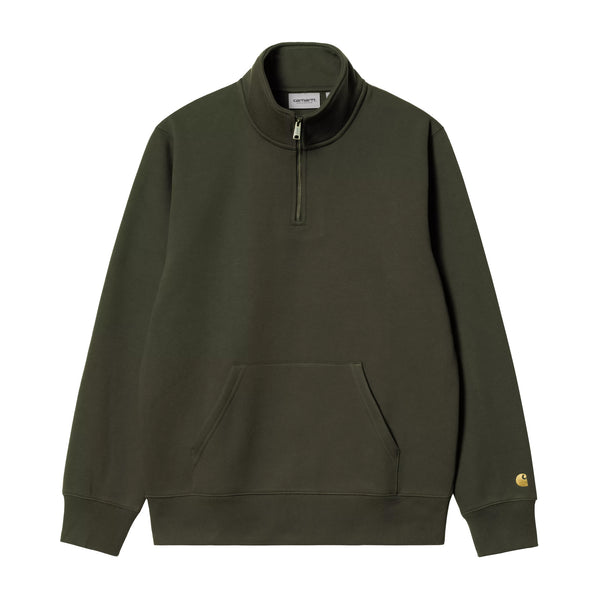 Carhartt WIP Chase Neck Zip Sweatshirt Olive/Gold