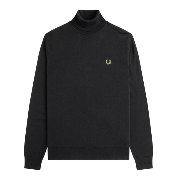 Fred Perry Roll Neck Knit Jumper Black