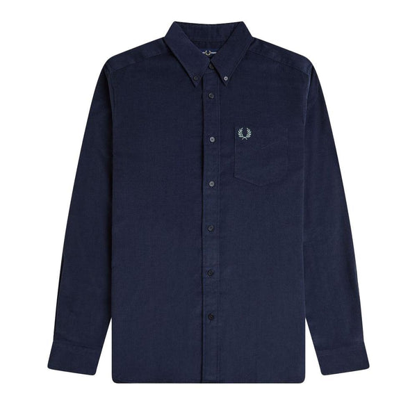 Fred Perry Needle Cord Shirt Dark Airforce