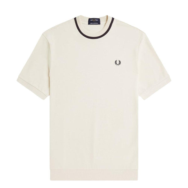 Fred Perry Crew Neck Pique T-Shirt Ecru