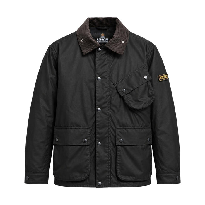 Barbour International Brake Line Waxed Jacket Black