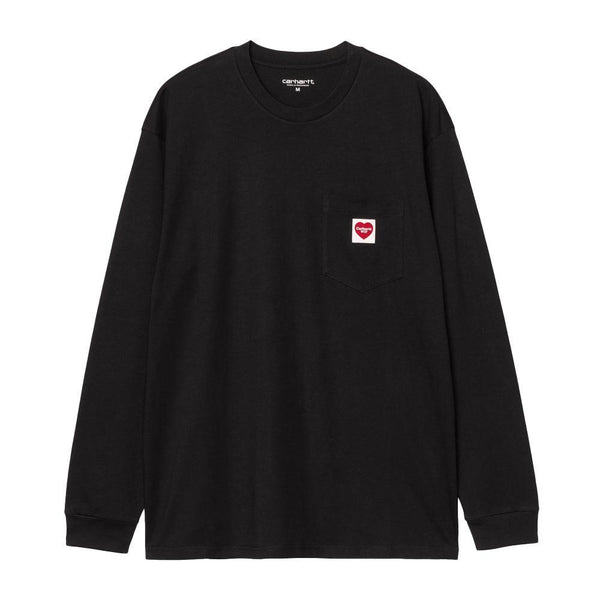 Carhartt WIP Long Sleeve Pocket Heart T-Shirt Black/Red