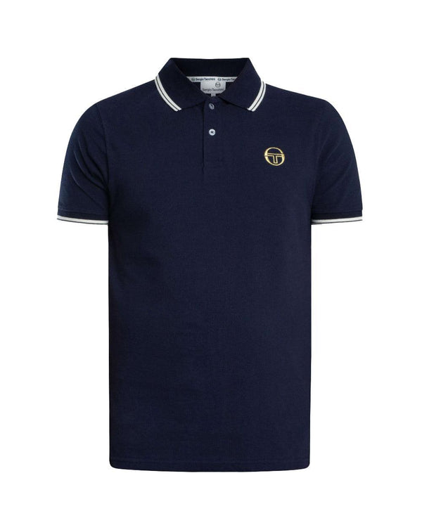 Sergio Tacchini 020 Twin Tipped Polo Shirt Maritime Blue/Gardenia