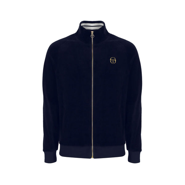 Sergio Tacchini Court Velour Track Top Jacket Maritime Blue/Gardenia