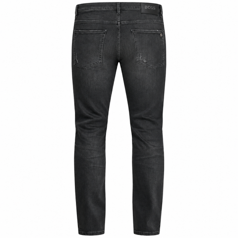 BOSS Delaware Distressed Soft Motion Slim fit Jeans Dark Grey