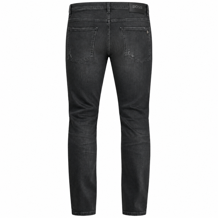 BOSS Delaware Distressed Soft Motion Slim fit Jeans Dark Grey