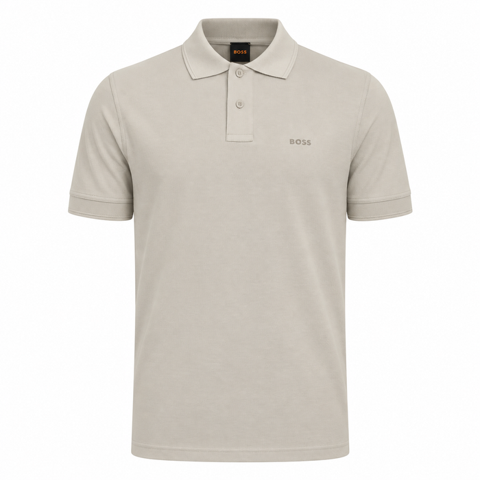 BOSS Prime Cotton Pique Polo Shirt Light Beige/Beige