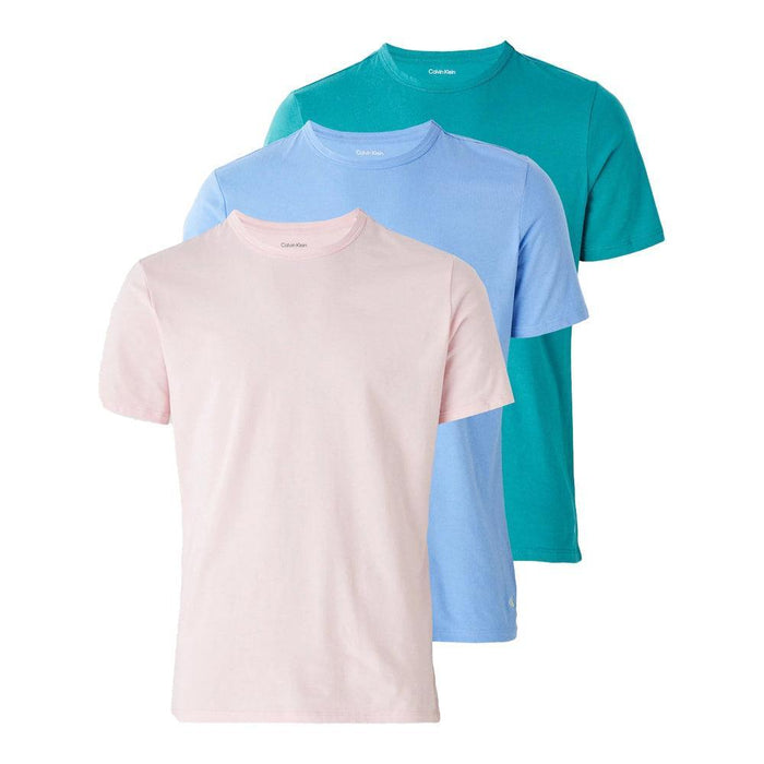 Calvin Klein 3 Pack Cotton Stretch T-Shirts Buff Pink/Bayou/Glacier