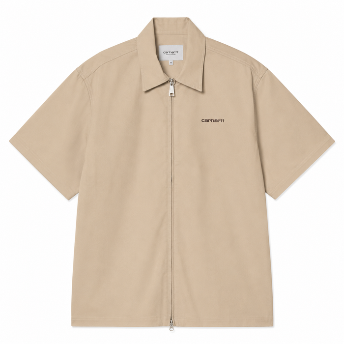 Carhartt WIP S/S Postal Zip Shirt Iroko/Black