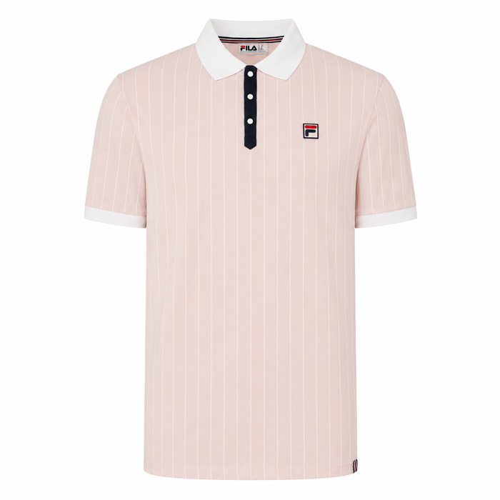 Fila BB1 Classic Striped Polo Shirt Pale Lilac/White/Fila Navy