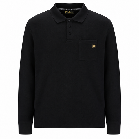 Fila Gold Dino Pocket Polo Shirt Black