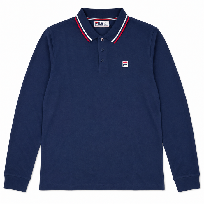 Fila Monte Tipped Collar Polo Shirt Fila Navy/Fila Red/White