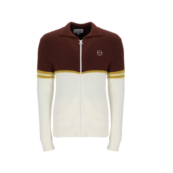 Sergio Tacchini Orion Brushed Knit Track Top Jacket Bitter Chocolate/Gardenia/Wood