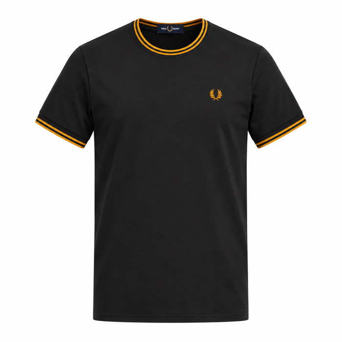 Fred Perry Twin Tipped T-Shirt Anchor Grey/Golden