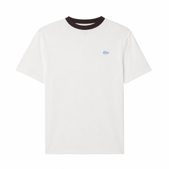 Lacoste Classic Fit Contrast Colour T-Shirt Flour