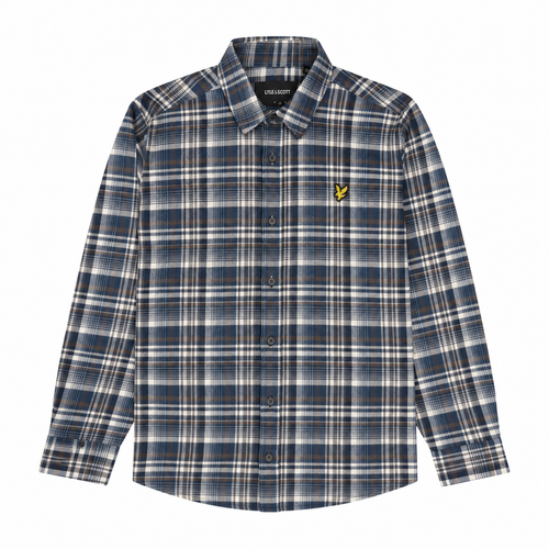 Lyle & Scott L/S Brushed Check Shirt Aegean Blue