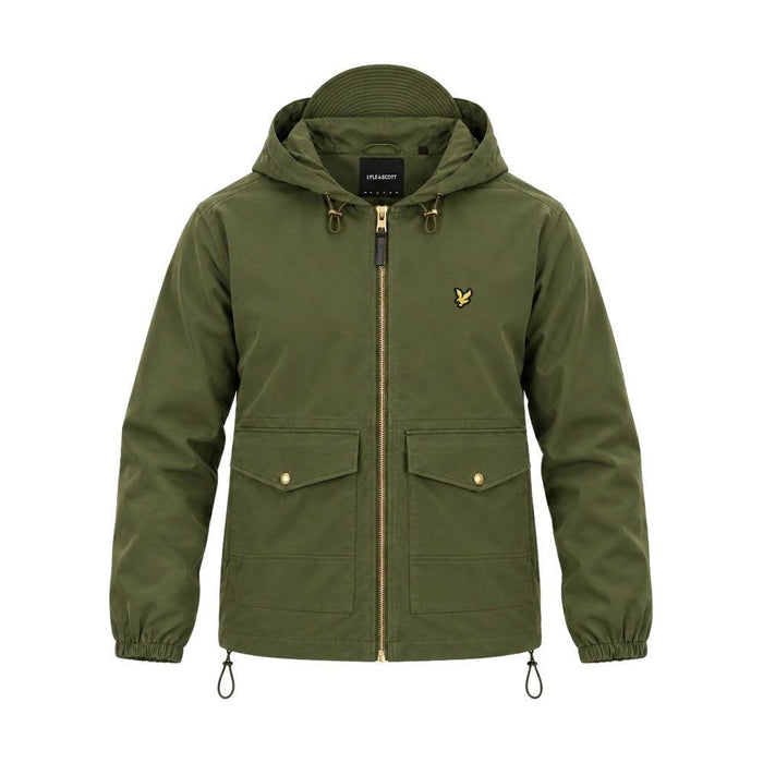 Lyle & Scott Waxed Hooded Utility Jacket True Olive