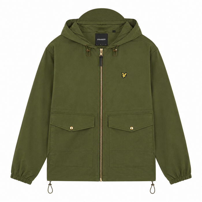 Lyle & Scott Waxed Hooded Utility Jacket True Olive